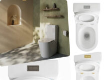 Vito V043 Sylea Rimless Tornado Comfort  Height Toilet Soft Close Seat S/P Trap
