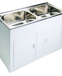 1160(L)x500(D)x870(H)mm Double Bowl Laundry Tub Stainless Steel Sink
