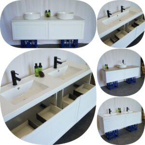 1500mm HAZE Matte White PVC Thermal Foil Shaker Hampton Water Resistant Vanity