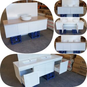 1500mm Haze Matte White PVC Thermal Foil Shaker Hampton Water Resistant Vanity