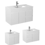 600-900 Slim White Polyurethane PVC Waterproof Wal Hung Vanity Unit