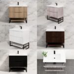 900mm Riva Bali Fluted Panel Floor Standing with Shelf Bathroom Vanity 5 Colours
