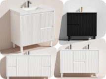Ceto Brighton 750mm Fluted PVC Water Proof Floor Standing Bathroom Vanity Unit