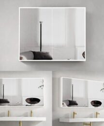 Otti Moonlight 600-1500mm LED Mirror Shaving Cabinet with Solid Surface Stone Edge