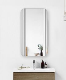 SATURN 900x450mm Soft Rectangular Oval Matte White Mirror Shaving Cabinet