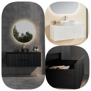 1200mm CETO Brindabella Fluted PVC Water Proof Polyurethane Double Vanity