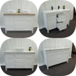 1200mm LYON Floor Standing Matte White Shaker Hampton Style Vanity Double Basin
