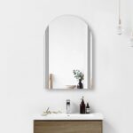 450mm Cooper FREE ARCH Curved Matte White Mirror Shaving Cabinet