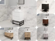 600mm Riva Bali Fluted Floor Standing with Shelf Bathroom Vanity 5 Colours