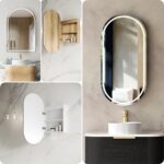 LED Otti Noosa Pill Shape Bathroom Mirror Shaving Cabinet / 3 Colours