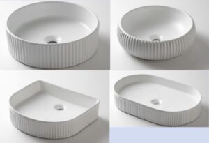 RUBBY 400mm Round Texture Matte White Above Counter Basin