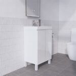 Riva 500x350mm Mini Slim Gloss White Vanity with Polymarble Top