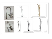 Round Freestanding Bath Mixer/Chrome/Brush Gun Metal / Nickel / Gold / Black0116