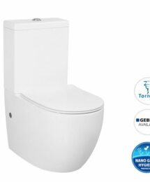 Inspire Tornado Voghera Round Ceramic Back to Wall Faced Toilet Dual Flush Soft Close