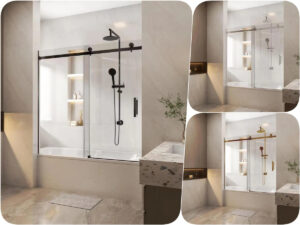 10mm Frameless 1450 - 1800mm x 1500mm Sliding Bathtub Screen 7 Colours