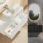 1200mm Kirribilli Fluted PVC Water Proof Matte White / Matte Black Vanity