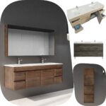 1500 Berge PVC Thermal Foil Timber Wood Grain Wall Hung Vanity Drawers & Cabinet