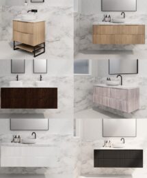 1500mm Riva Bali Fluted Wall Hung Bathroom Vanity 5 Colours