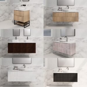1500mm Riva Bali Fluted Wall Hung Bathroom Vanity 5 Colours