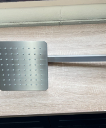 200mm Square Brushed Nickel Rainfall Shower with 400mm Wall Arm
