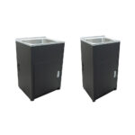 35L/46L Matte Black Stainless Steel Freestanding Laundry Tub Cabinet