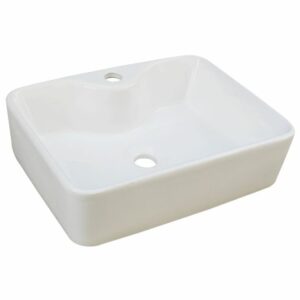 480mm Rectangle Square White Gloss Ceramic Vanity Above Counter Art Basin Sink