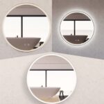 600mm 800mm Round Brushed Nickel / Brushed Gold / Matte Black Framed LED Mirror
