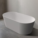 Riva Mia 1500mm 1700mm Matte White Super Slim Edge Oval Freestanding Acrylic Bath Tub