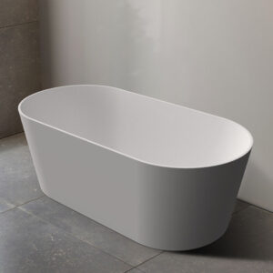 Riva Mia 1500mm 1700mm Matte White Super Slim Edge Oval Freestanding Acrylic Bath Tub