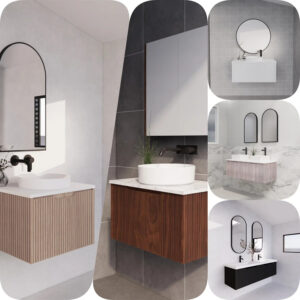 Riva Vienna 600-1800mm Fluted  Wall Hung Bathroom Vanity Cabinet