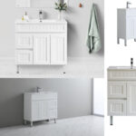 Slim 370mm 600-900mm Acacia PVC Matte White Shaker PVC Water Proof Vanity